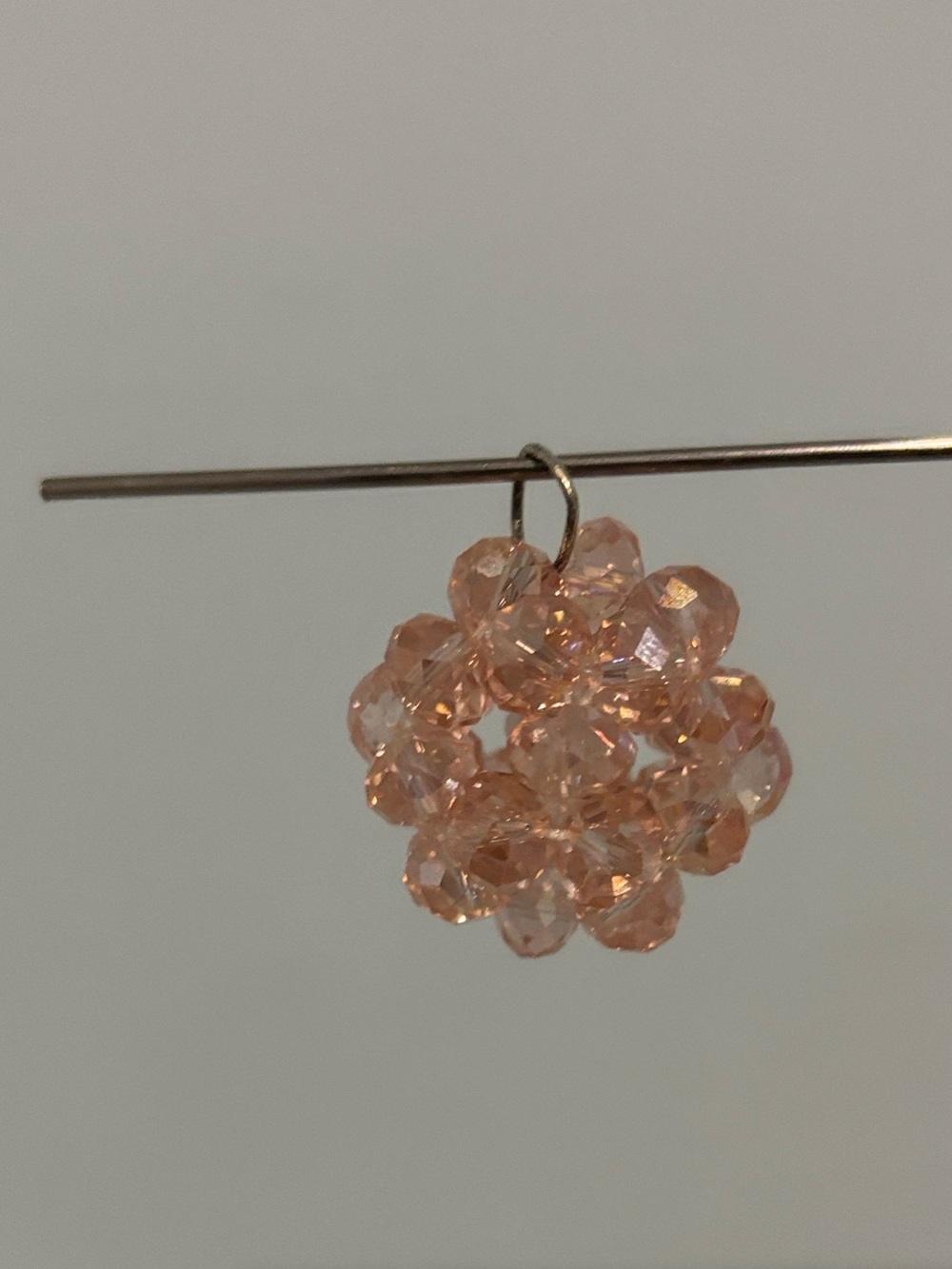 Pink Crystal Cluster Pendant Necklace Charm